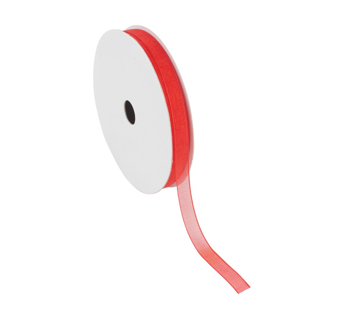 Organza lint, 6 mm - Rood