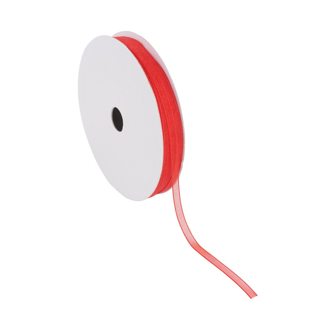 Organza lint, 3 mm - Rood
