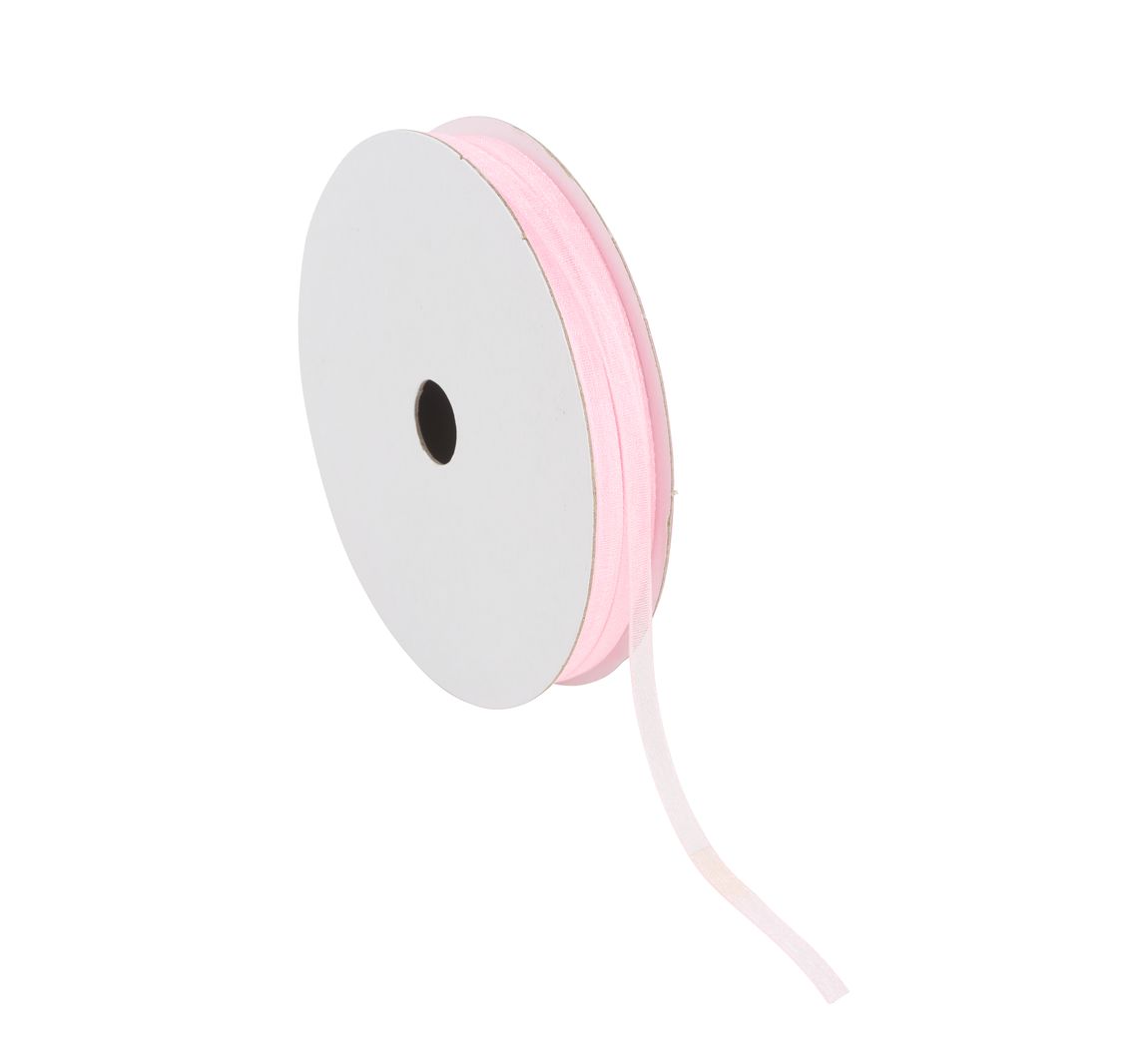Organza lint, 3 mm - Roze