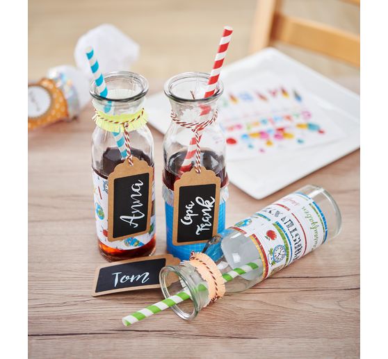 VBS Glass bottles "Milk", set of 3