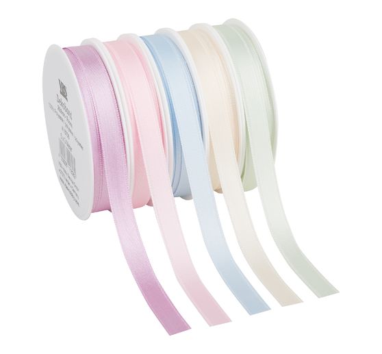 Satin ribbon "Pastel 10 mm", set of 5 pieces of 3 m