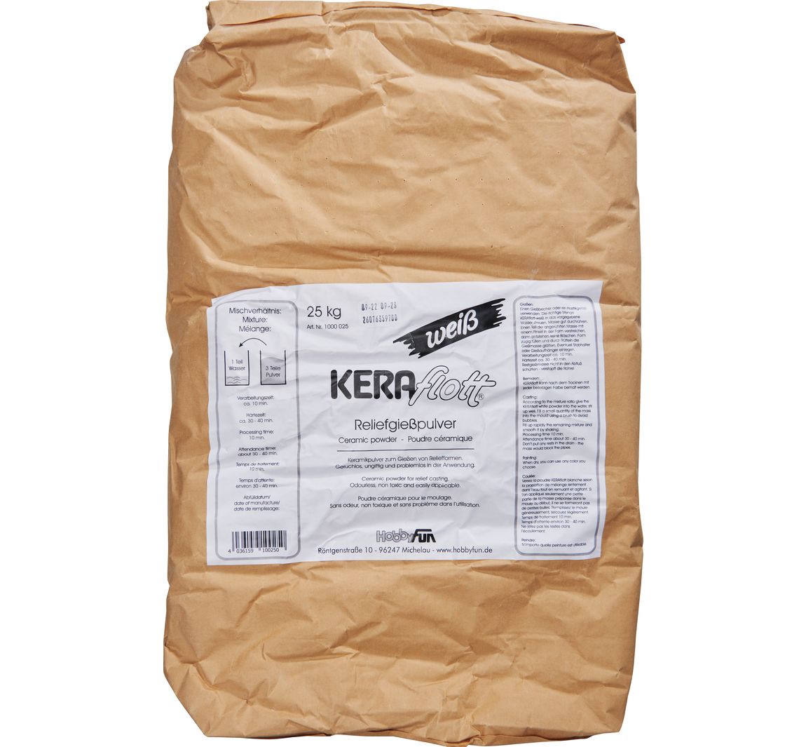 Keraflott reliëfgietmassa, Wit - 25 kg