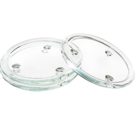 VBS Kaarsen glazen onderzetter, 3 stuks, Ø 13 cm