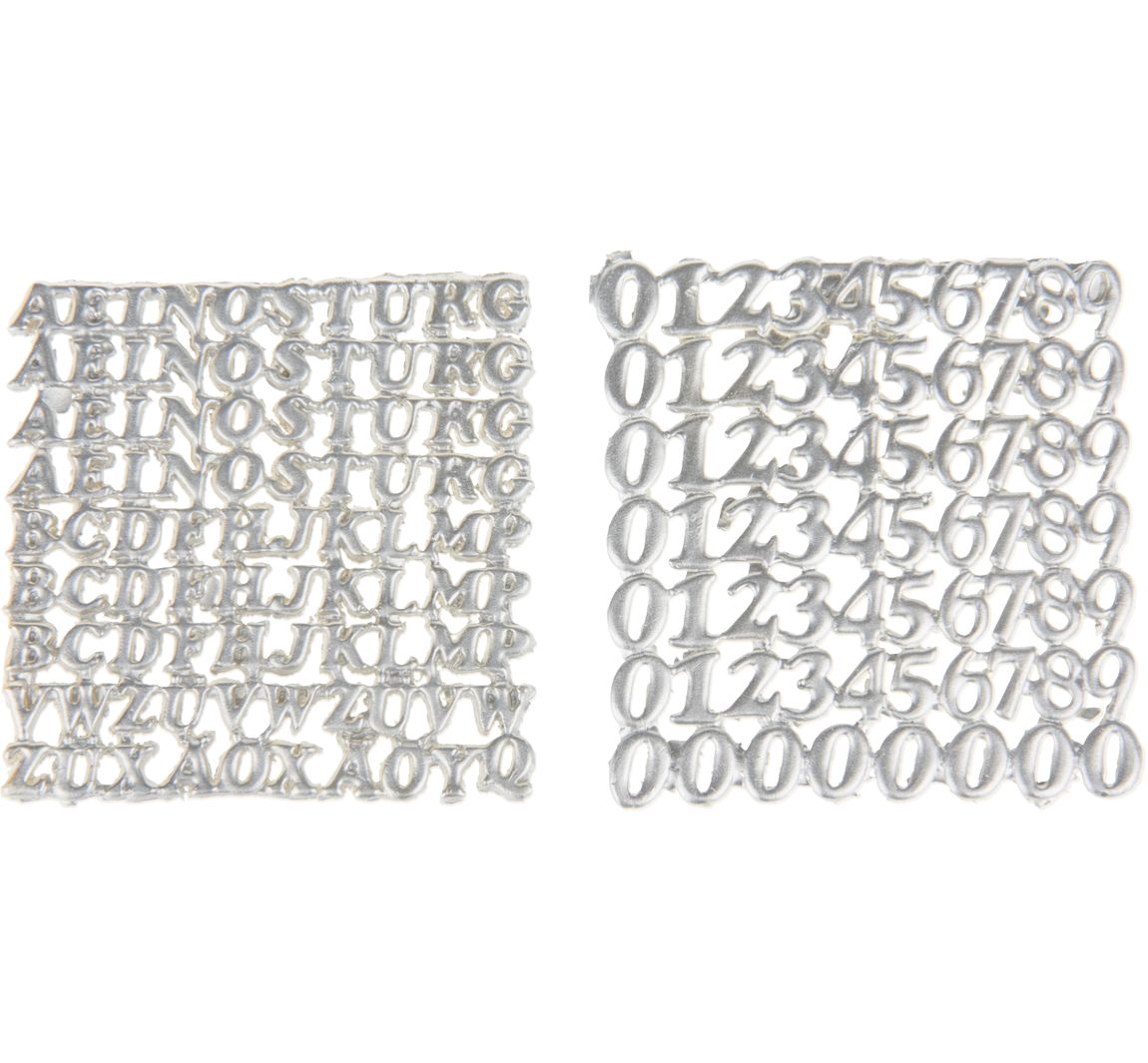 Wassenset "Cijfers & letters" - Zilver