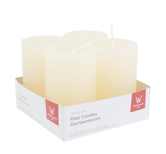 Marble candle, dyed through, pack of 4