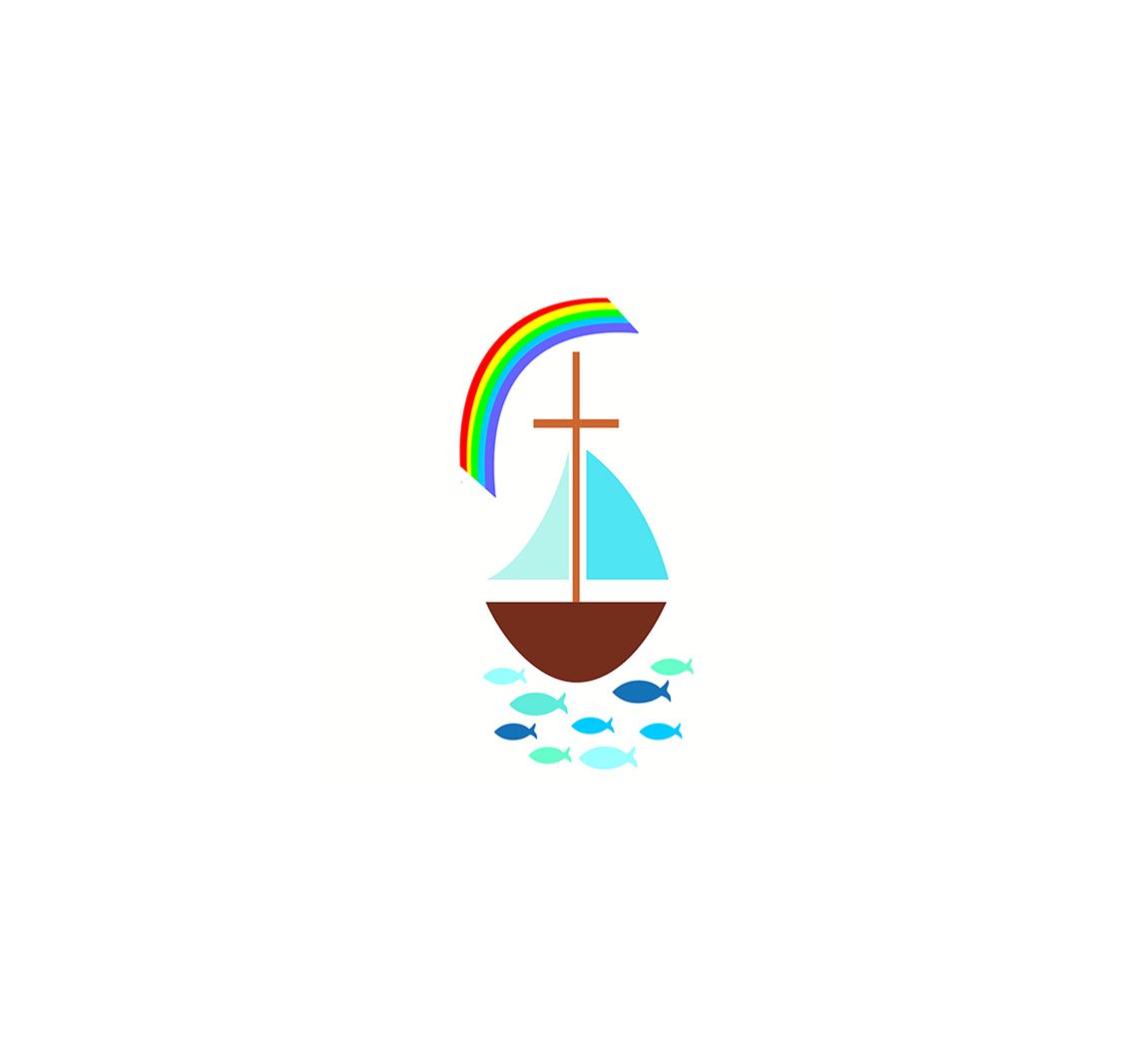 Wasmotief "Zeilboot met Regenboog"