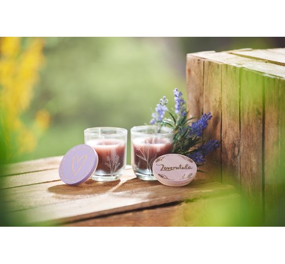 Candle wick round with base, waxed, 8 cm