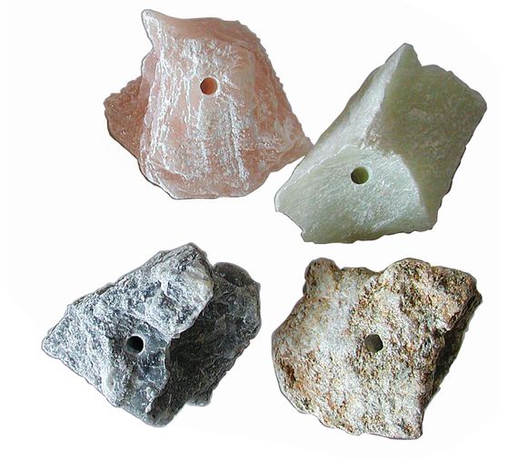 Zeepsteen-Amuletstenen, 4 stuks