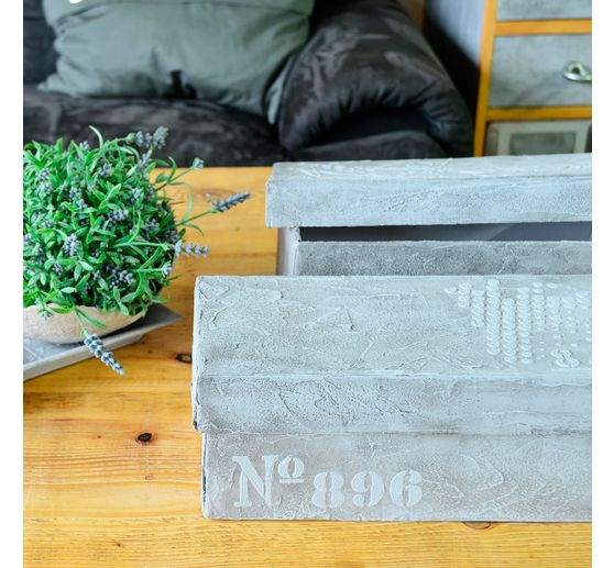 Concrete effect set, 8 pcs.