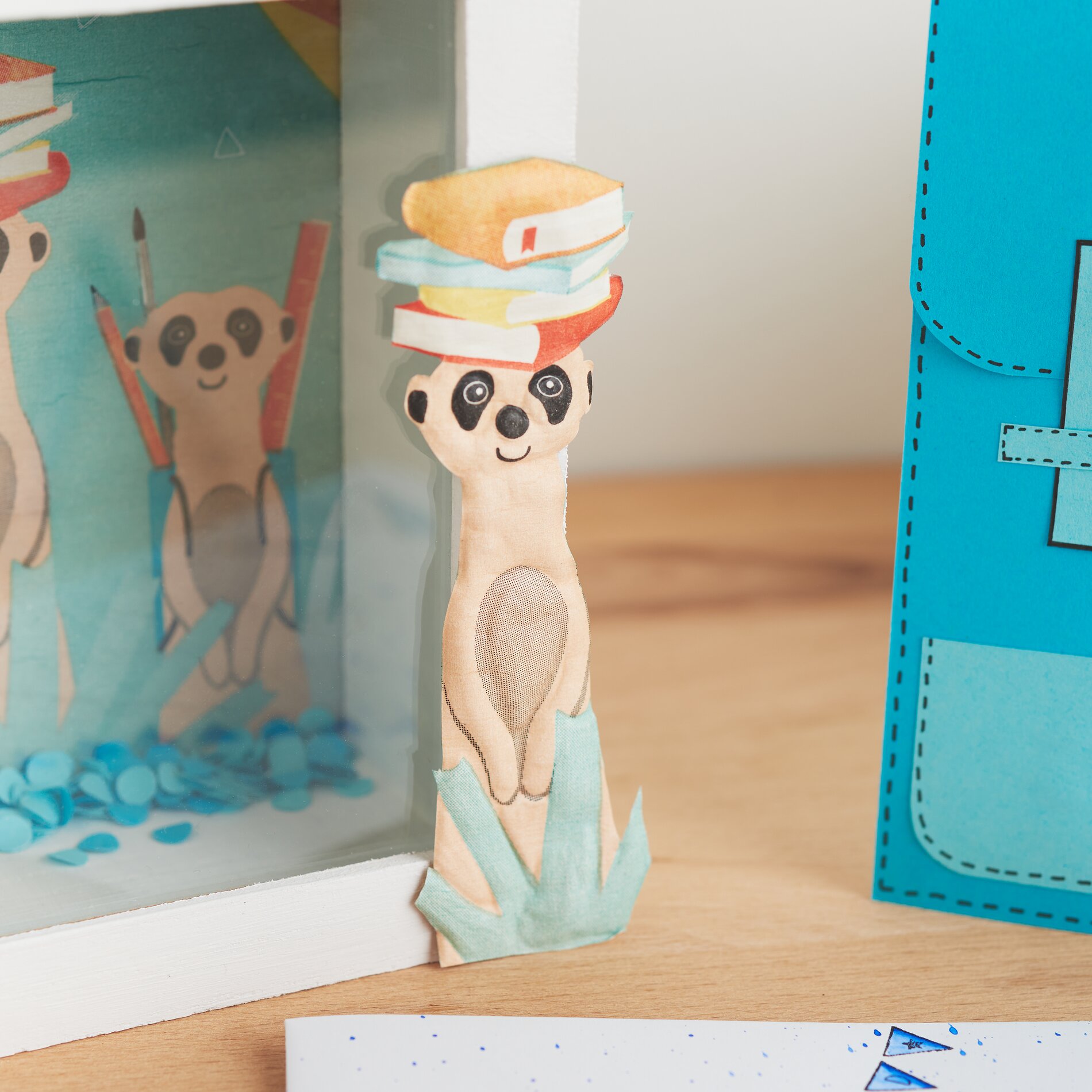 Spardose und Karte zum Schulanfang