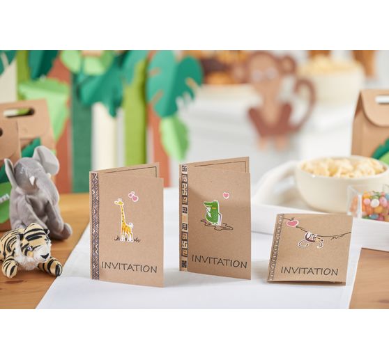 Dubbele kaarten met enveloppen "Kraftpapier", 18 x 13 cm, 50 stuks