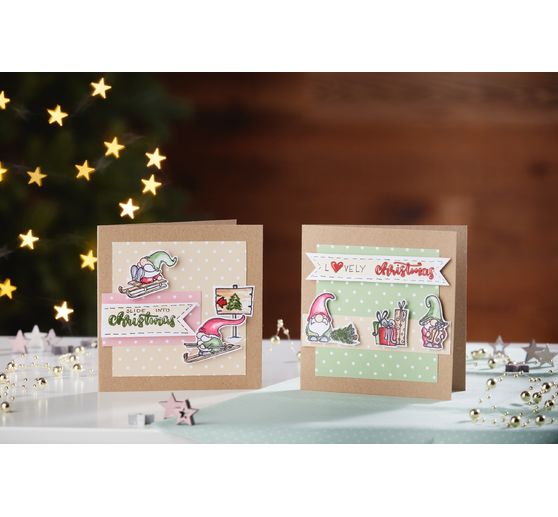 Double cards with envelopes "Kraft paper", 12.5 x 12.5 cm, 50 pieces