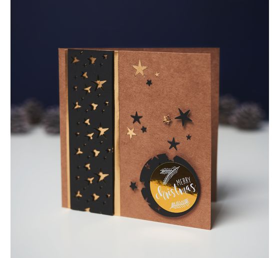 Double cards with envelopes "Kraft paper", 12.5 x 12.5 cm, 50 pieces