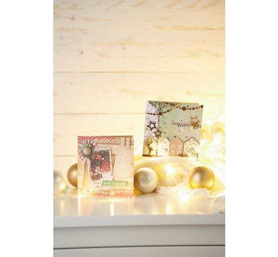 Double cards with envelopes "Kraft paper", 12.5 x 12.5 cm, 50 pieces