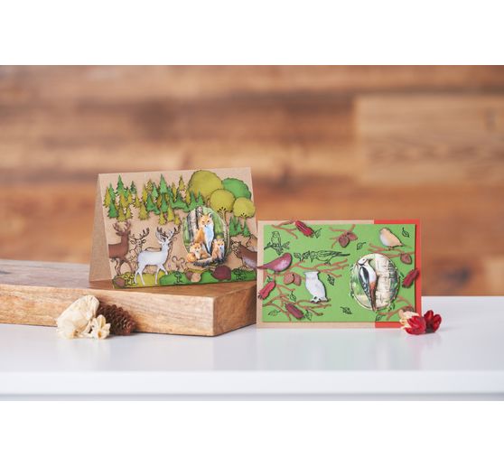 Dubbele kaarten met enveloppen "Kraftpapier", 18 x 13 cm, 50 stuks
