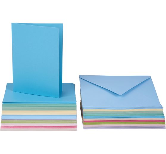 VBS Double cards with envelopes "Pastel", 50 pcs.