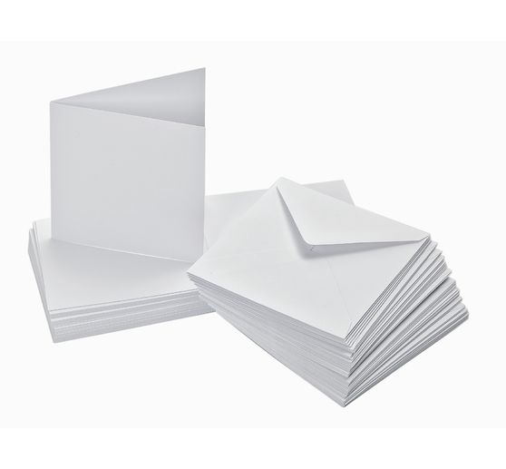 Double cards with envelopes, white