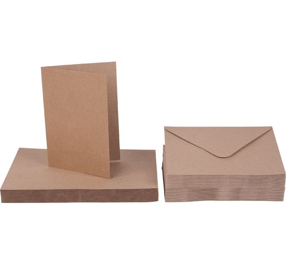 Double cards with envelopes "Kraft paper