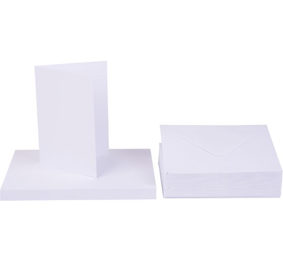 Dubbele kaarten met enveloppen "DIN A6", 50 stuks