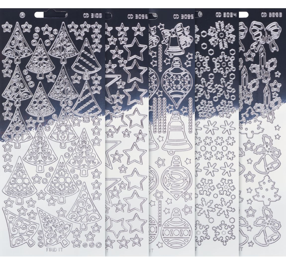 VBS reliëfstickerset "Xmas" - Zilver