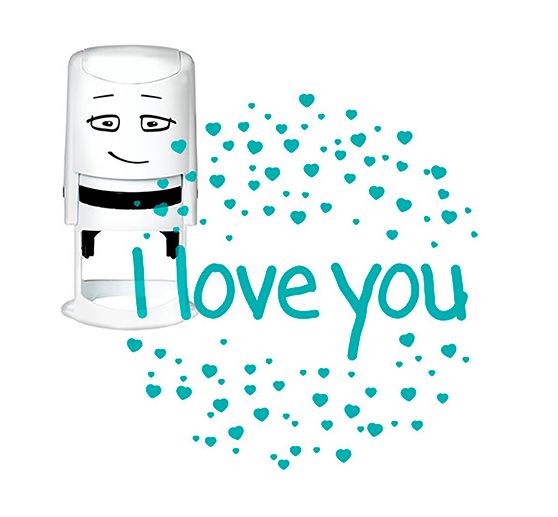 NIO-stempelmotief "Ik hou van je, het hart sprankelt"
