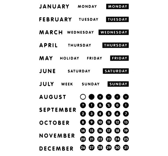 Siliconenstempel "Kalender"