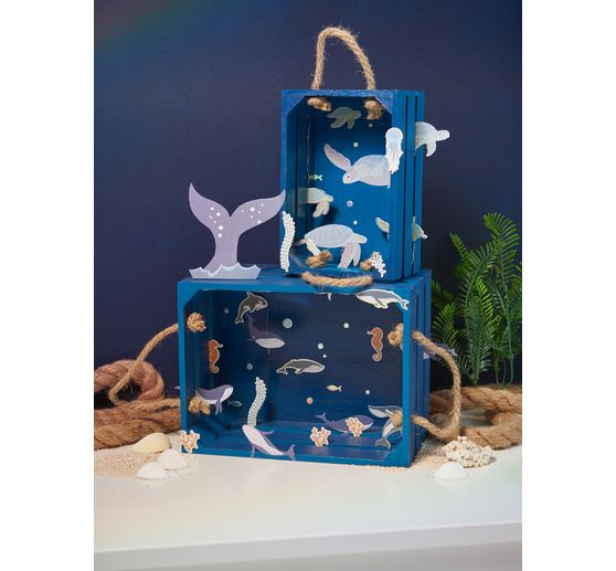 VBS Houten kist met latten, set van 2