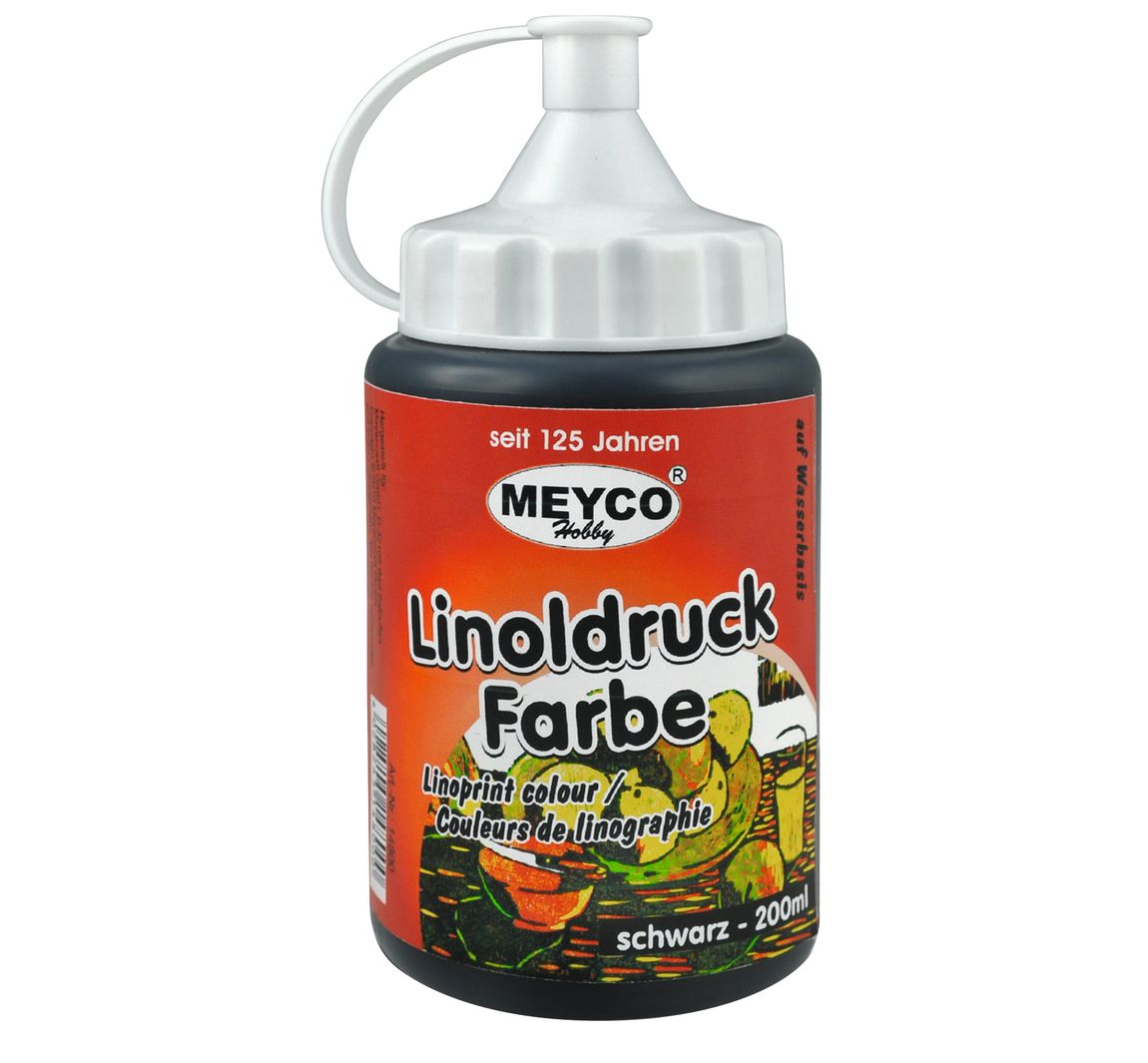 Linoleum inkt, zwart