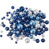 Glass wax bead mix, 65g Blue/White