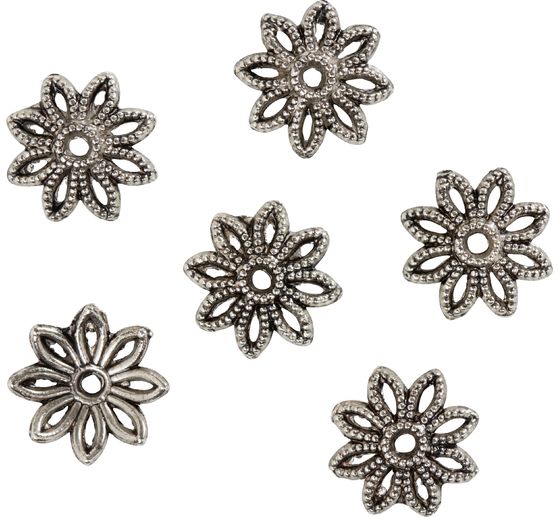 Ornament-Bead caps "Flower 1", 6 pieces