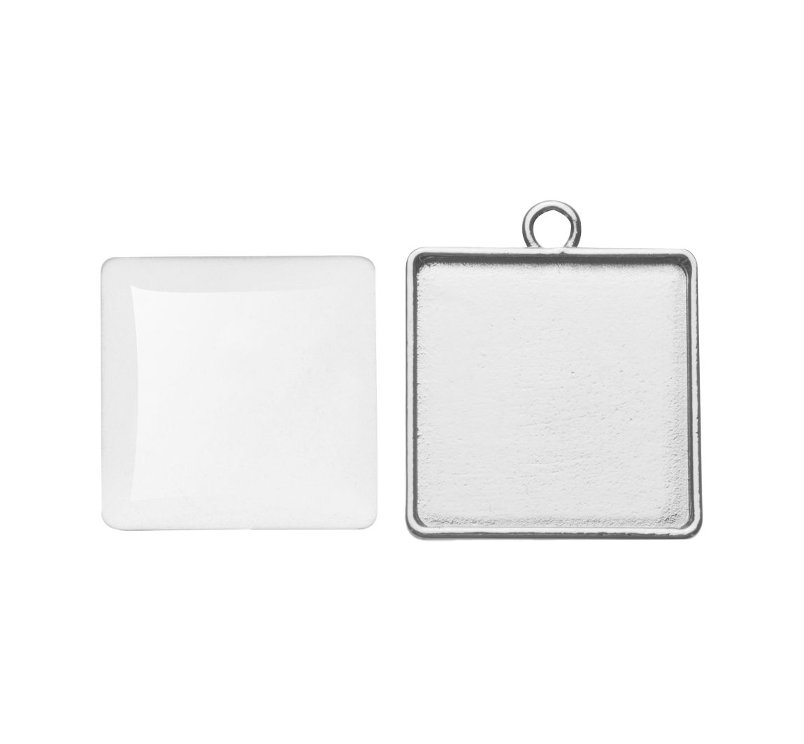 Cabochon-Decoratieve hanger groot - Vierkant