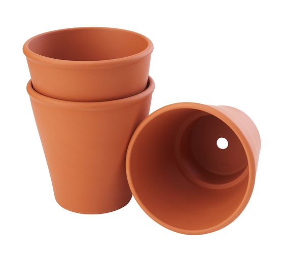 Terracotta-Rozenpotten, 3 stuks