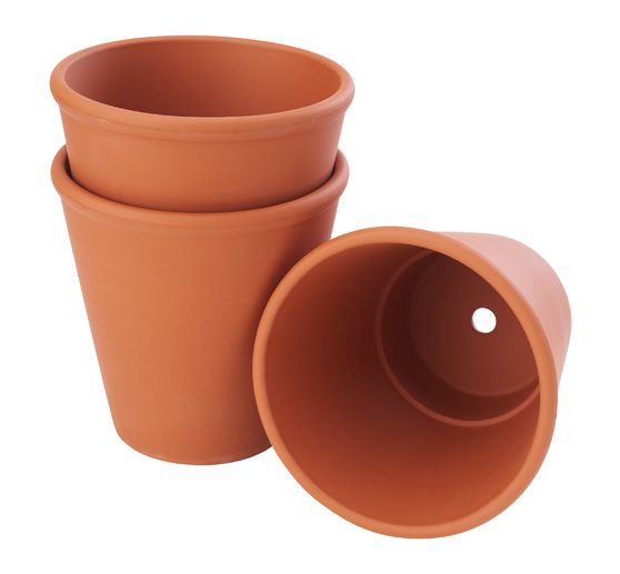 Terracotta-Rozenpotten, 3 stuks