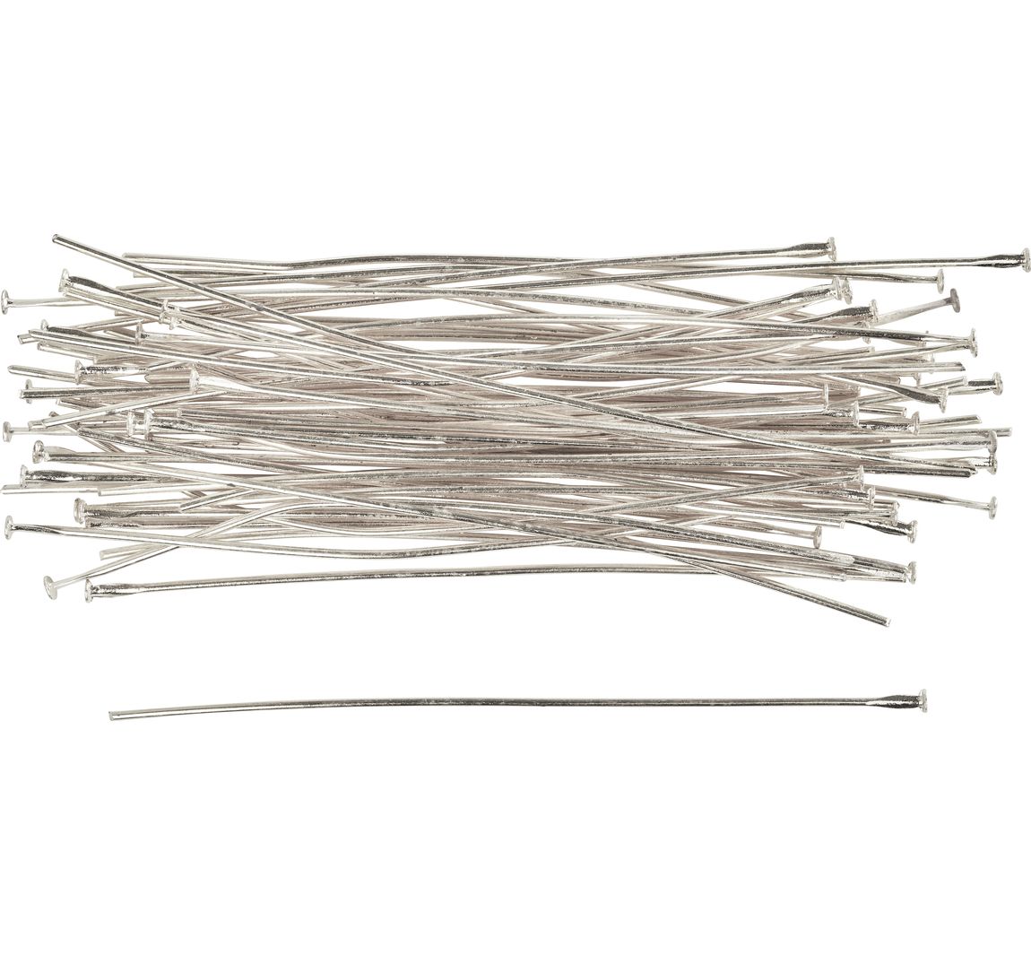 Pinnen voor magische parel, 50 stuks - Zilver