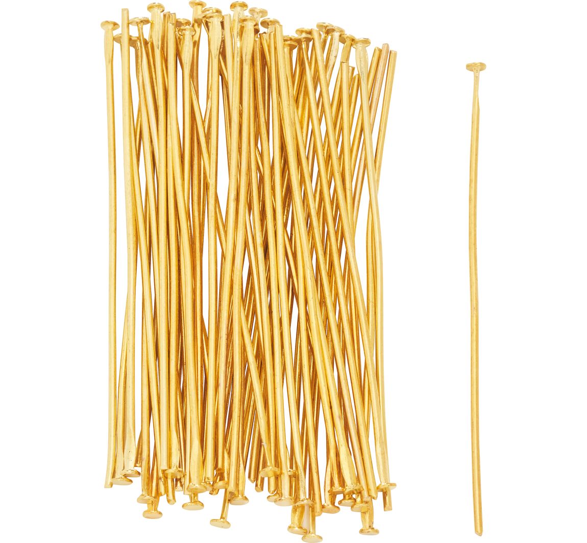 Pinnen voor magische kraal, ca. 50mm, 50 stuks - Goud
