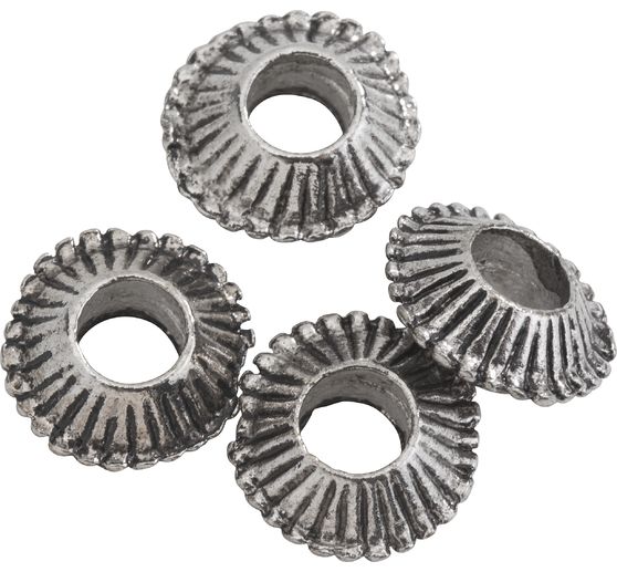 Metalen kraal, 4 stuks