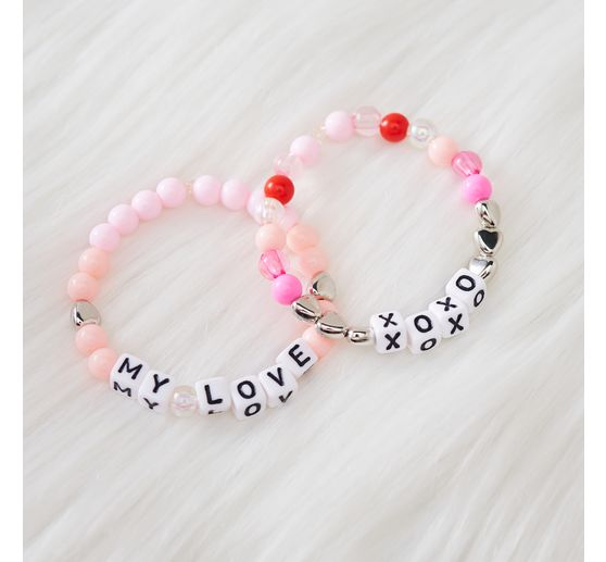 VBS Letter beads "White", 175 g