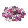 Glas geslepen kralen, 12 mm Purper/Rozig
