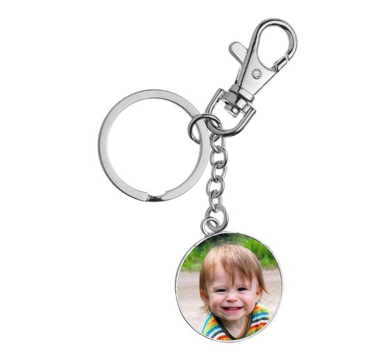 Cabochon key ring with Carabiner "Round"
