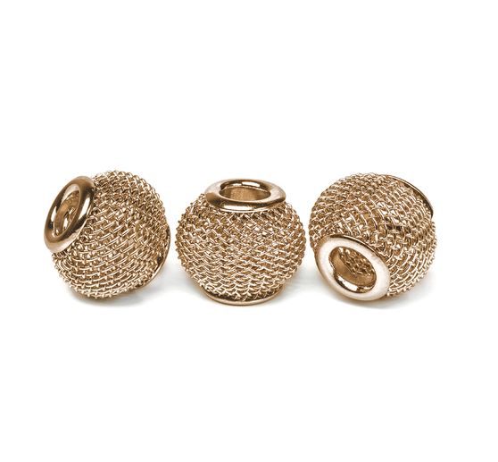 Net bead, large hole bead, approx. 14 x 11 mm