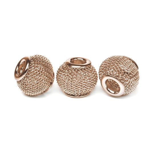 Net bead, large hole bead, approx. 14 x 11 mm