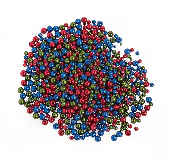 Metallic wax beads assortment "Colors & Sizes Mix", 1,000 pieces