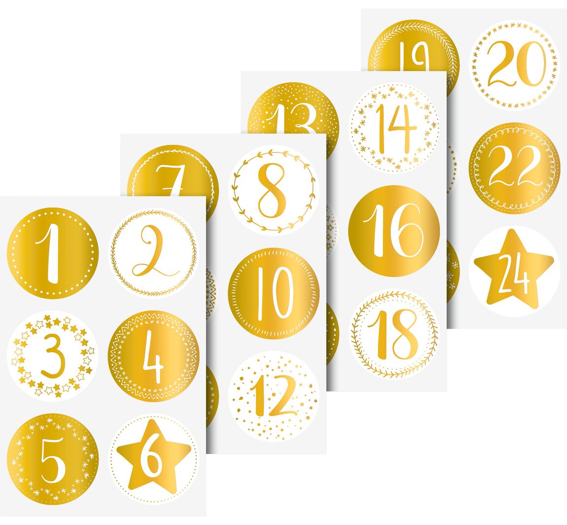 Stickers adventsnummers - Goud