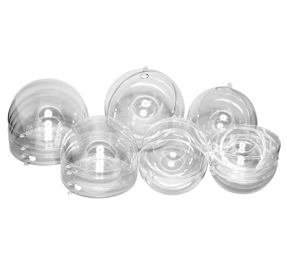 9 Acrylic balls, several sizes, with bore