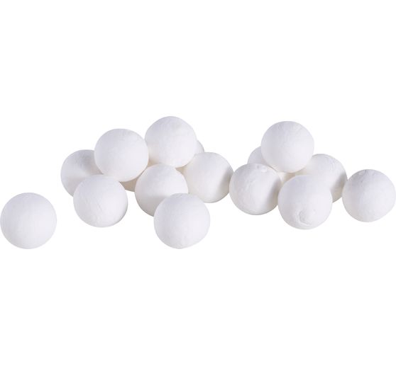 Cotton balls, white, Ø 30 mm, 15 pieces
