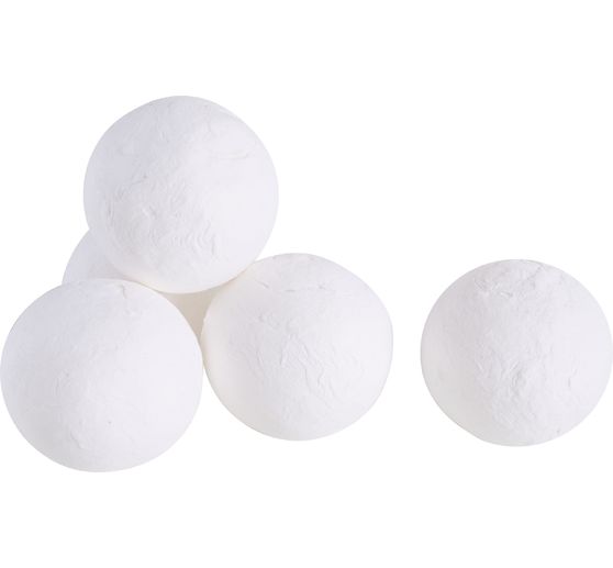 Cotton balls, white, Ø 50 mm, 5 pieces