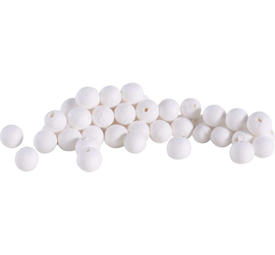 Katoenen wol ballen "Wit", 10 mm, 50 stuks