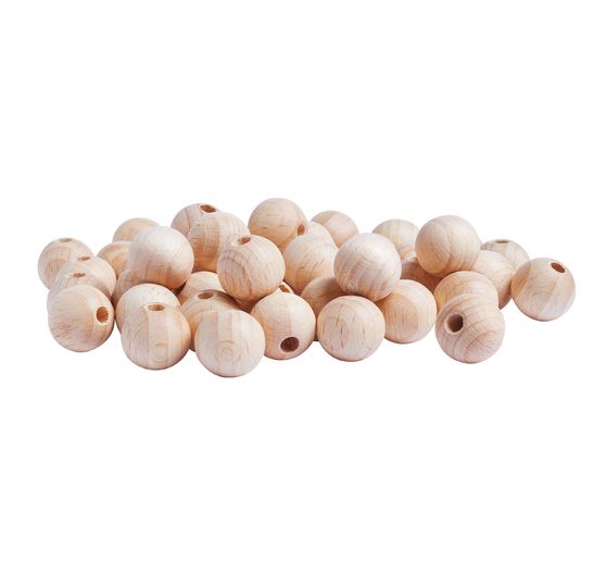 Wooden balls, Ø 15mm, half drilled