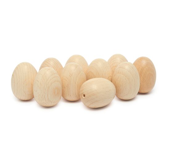 VBS Wooden Egg, drilled, 40 x 30 mm