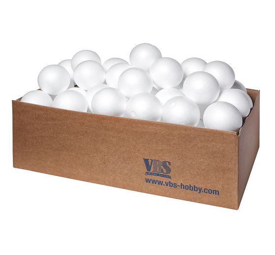 VBS Polystyrene balls, Ø 10 cm, 50 pieces